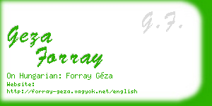 geza forray business card